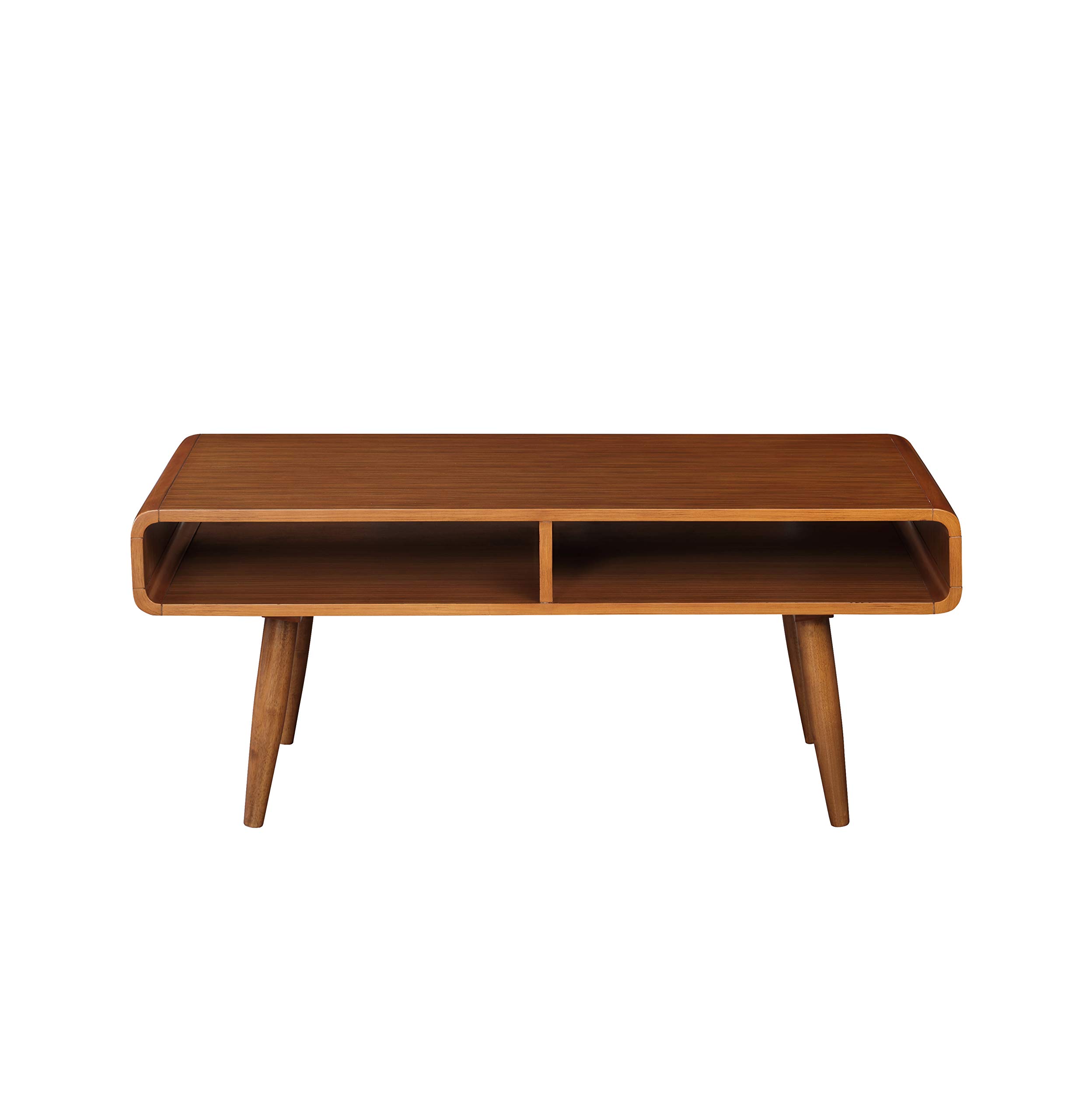 Boraam Zebra Series Halmstad Walnut Coffee Table - Modern Living Room Furniture for Home Decor & Entertaining