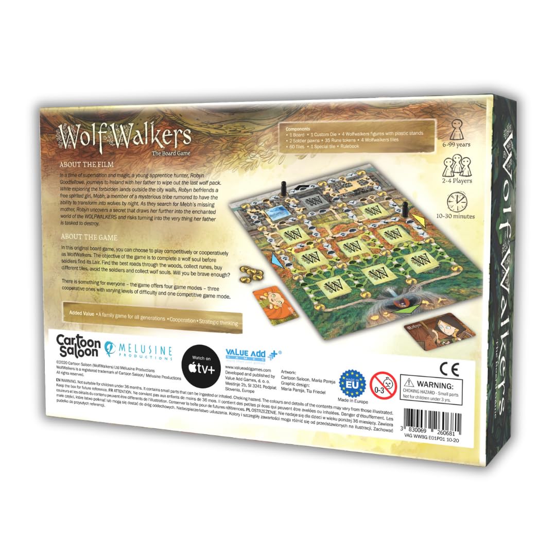 Wolfwalkers Board Game - 4 Exciting Game Modes for 2-4 Players | Family Strategy Game for Ages 6+ | Perfect for Family Game Nights & Kids' Birthday Parties
