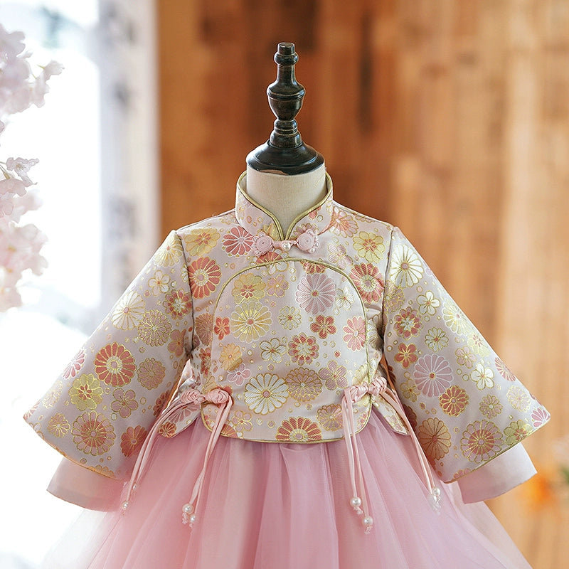Chinese New Year Cheongsam Dress for Girls - Traditional Kids' Party Outfit for Festivals, Birthday Celebrations & Cultural Events