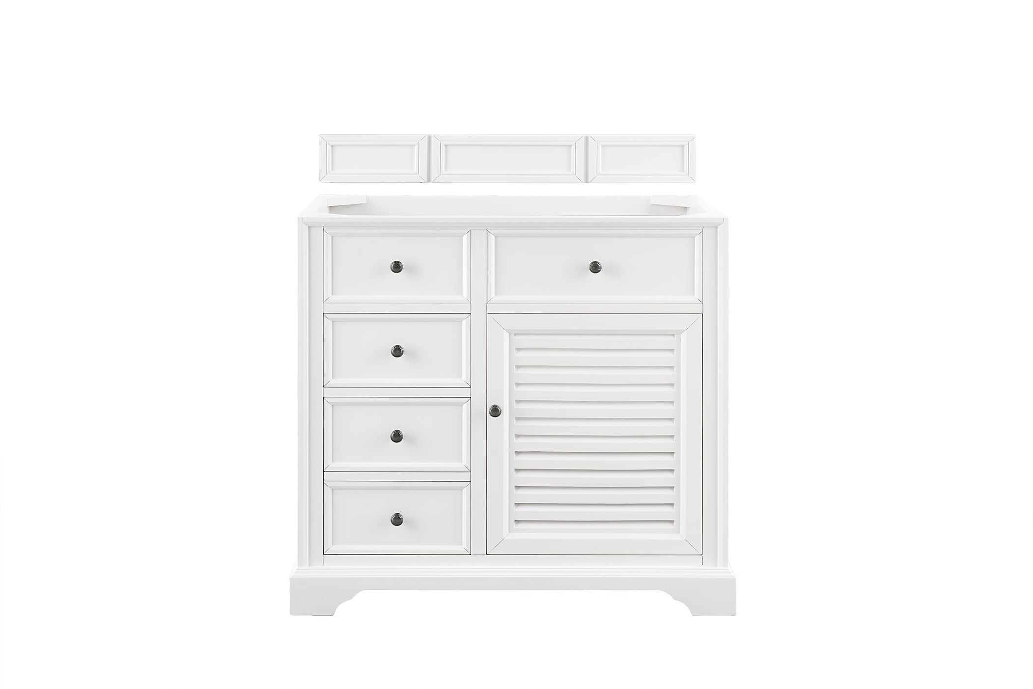 Savannah 36-Inch Single Bathroom Vanity Cabinet in Bright White - Modern Space-Saving Storage Solution for Small Bathrooms & Powder Rooms