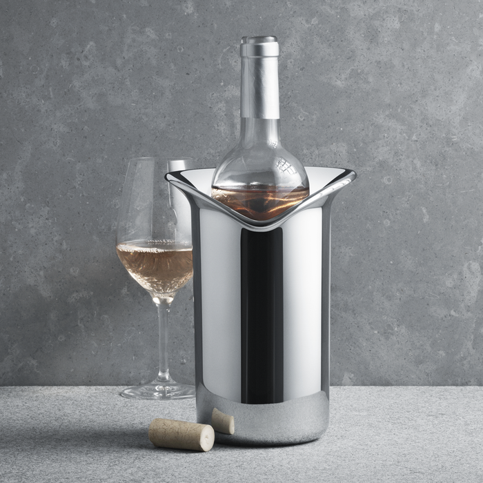 Georg Jensen Silver Wine & Bar Cooler - Elegant Ice Bucket for Chilling Champagne, Wine, and Cocktails at Parties & Events