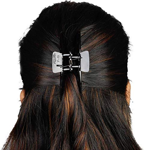 Stylish Black Plastic Hair Claw Clips for Women - 3-Pack Large 8cm Hair Clutches, Trendy Hair Accessories for Ponytails, Buns & Everyday Styling