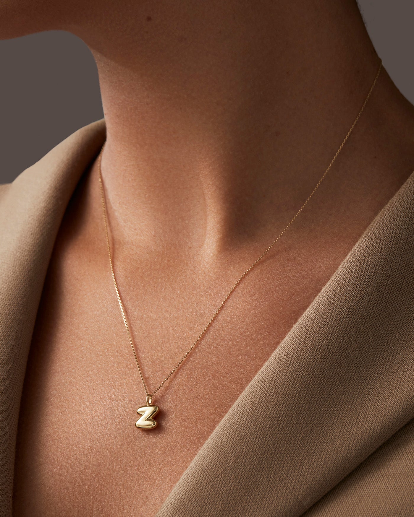 14K Gold Bubble Letter Necklace - Personalized Initial Pendant Jewelry for Women - Perfect for Birthdays, Anniversaries & Everyday Wear