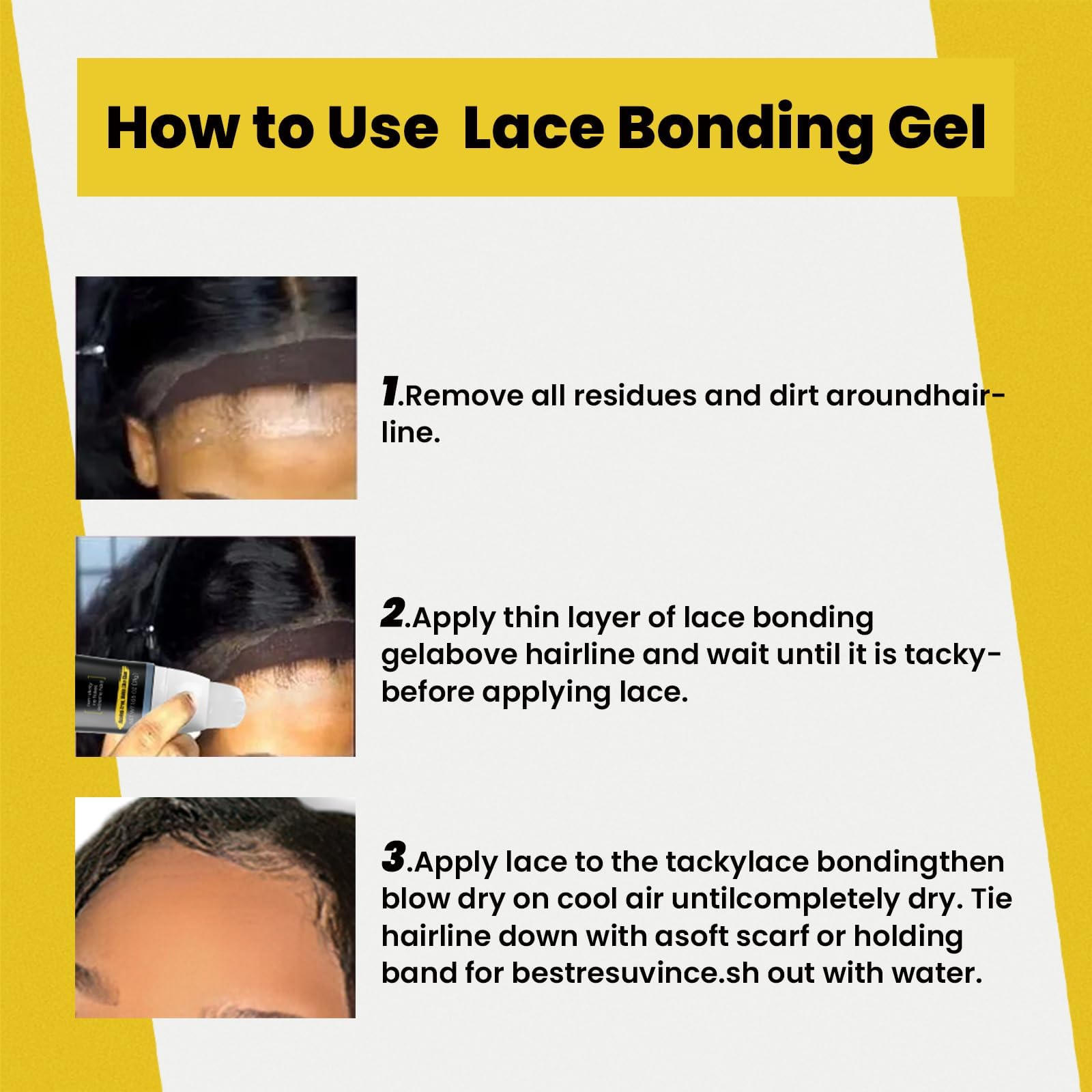 Lace Bonding Gel for Wigs - Invisible & Skin-Friendly Wig Glue with Brush Head Design | Strong Hold Lace Adhesive for Front Wigs & Hairpieces | Daily Use for Women & Men | Perfect for Cosplay, Daily Styling & Special Occasions