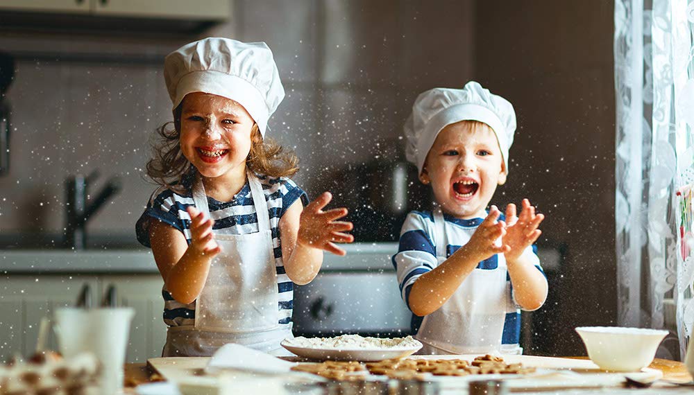 **Unicorn Rainbow Kids Kitchen Apron Set with Chef Hat & Recipe Cards - Light Green Baking Aprons for Girls & Boys - Perfect for Play Kitchens, Cooking Classes & Pretend Play**