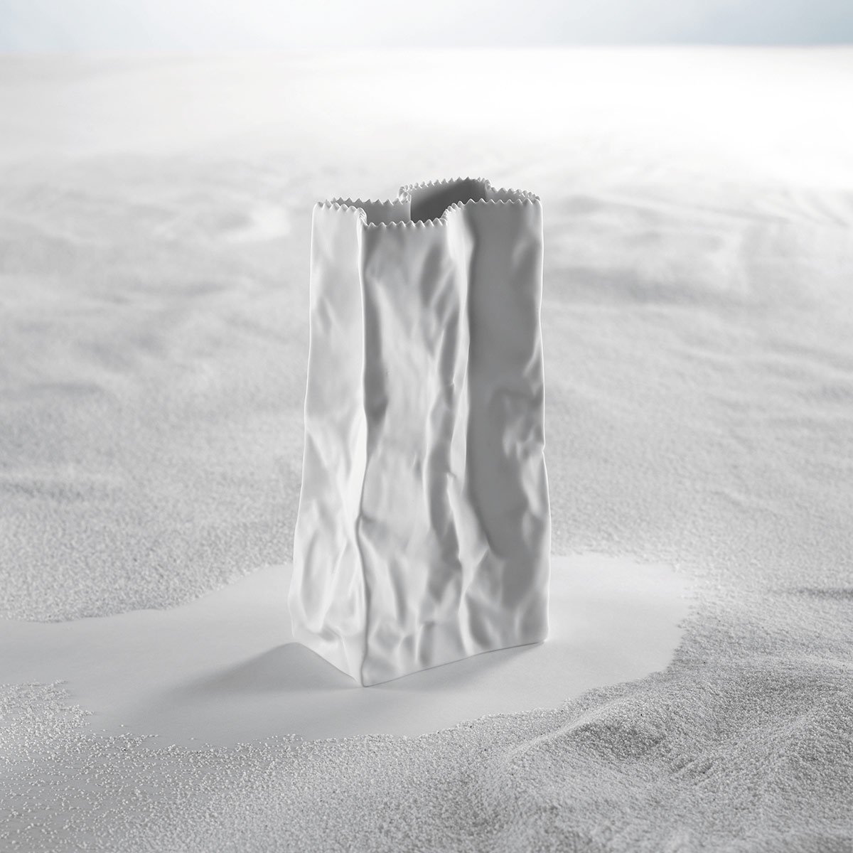 Rosenthal Wirkkala White Ceramic Vase - 8.5 Inch Tall Modern Home Decor for Living Room, Dining Table, or Wedding Centerpiece