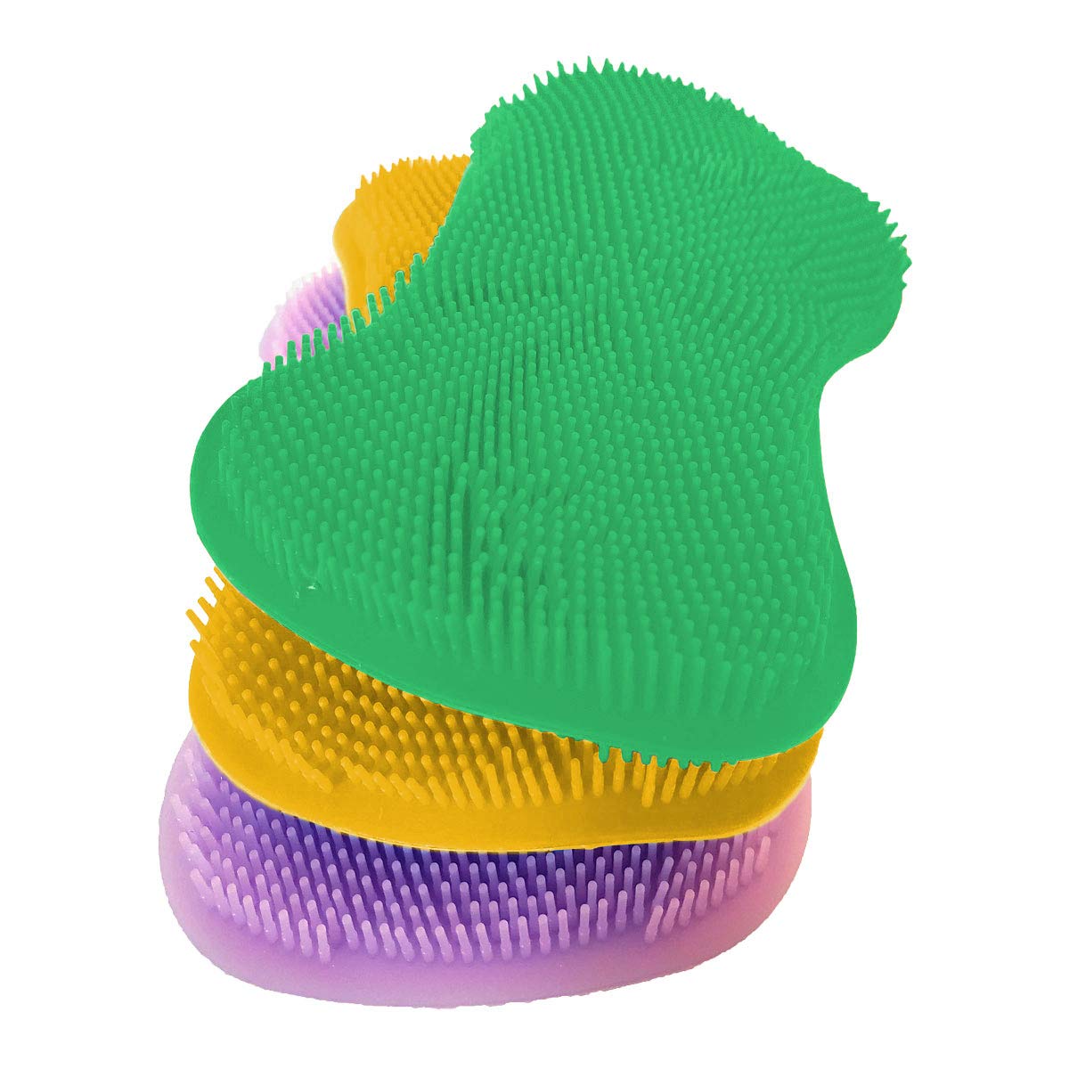 Lubrima Silicone Sponge Scrubbers for Dishes - 3 Pack Non-Scratch Kitchen Cleaning Sponges with Scrub Brush - Durable Dishwashing Sponges for Pots, Pans & Delicate Cookware - Perfect for Everyday Kitchen Cleaning & Household Chores