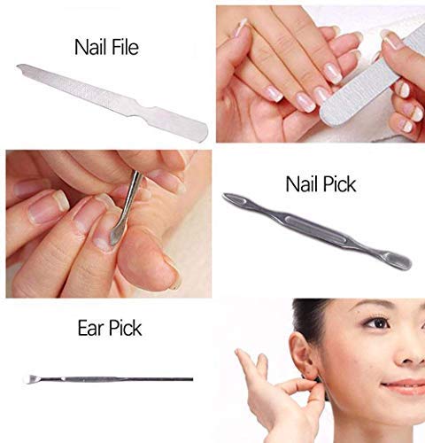 Premium Stainless Steel Manicure & Pedicure Set - Professional Nail Clippers, Scissors & Grooming Kit with Leather Case for Home, Salon & Travel Use