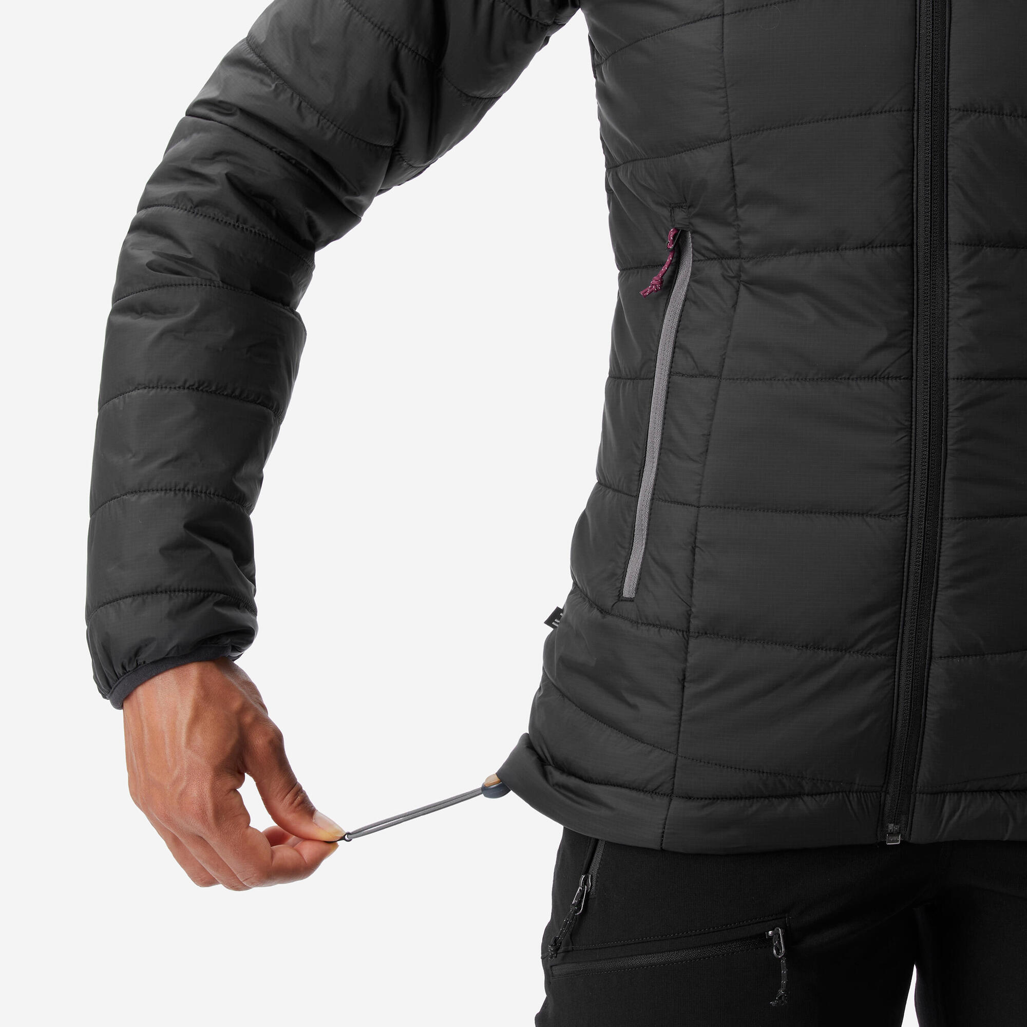 Forclaz Women's MT100 Lightweight Hooded Synthetic Jacket - Waterproof Windbreaker for Hiking, Camping & Outdoor Adventures