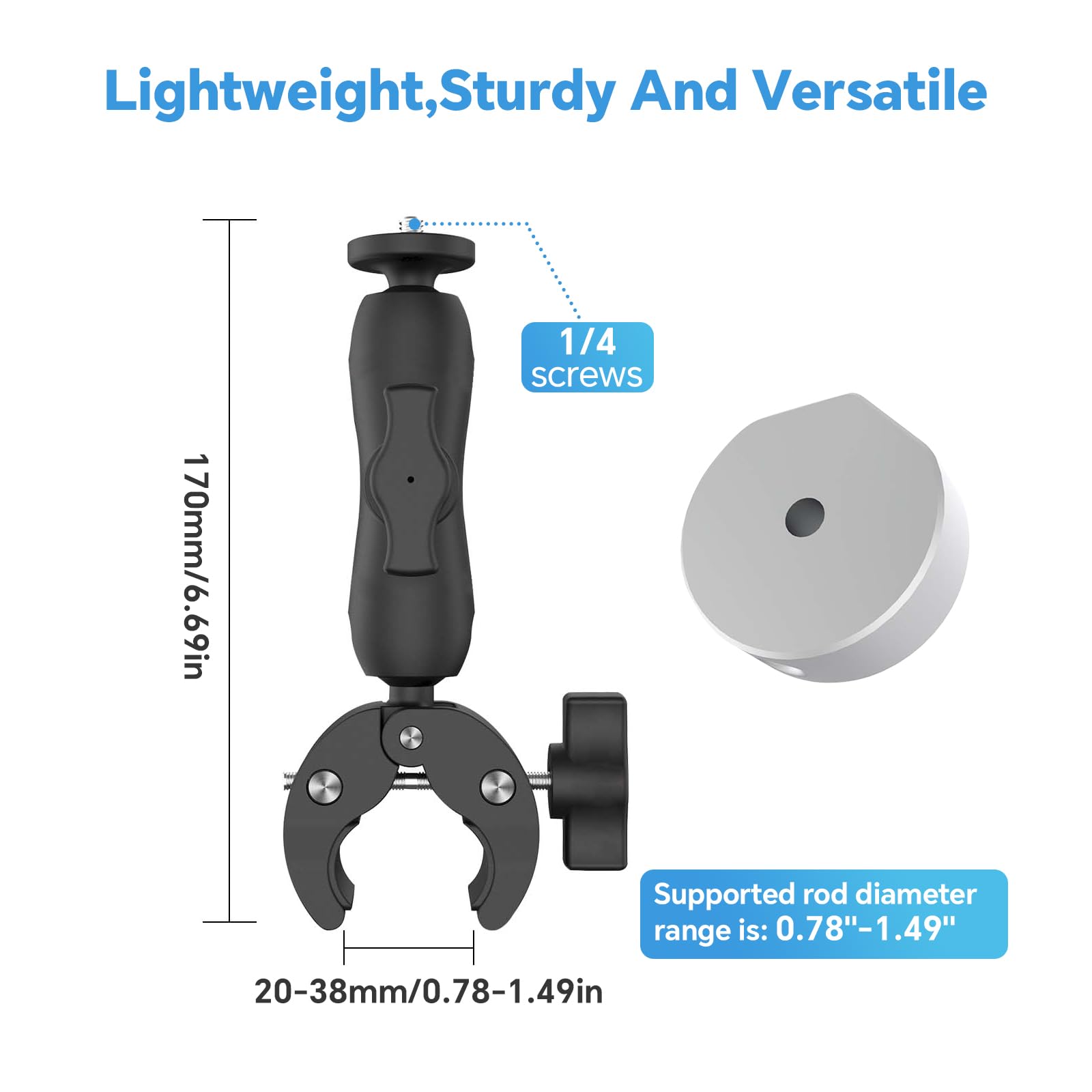 Starlink RV Yacht Camper Guardrail Mount with Adjustable Clamp - Includes Mini Mount & LH-SM-86C Clamp Accessories | Perfect for Mobile Internet on Road Trips, Boating & Camping Adventures