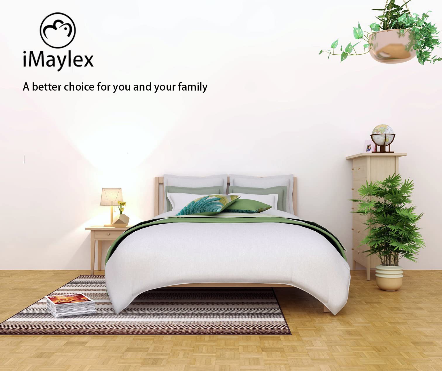 iMaylex Soft & Breathable 100% Egyptian Cotton Pillow Shams - Silk-Like Decorative Pillow Covers Set of 2 (Green, Standard Size) for Bedroom, Sofa & Home Decor