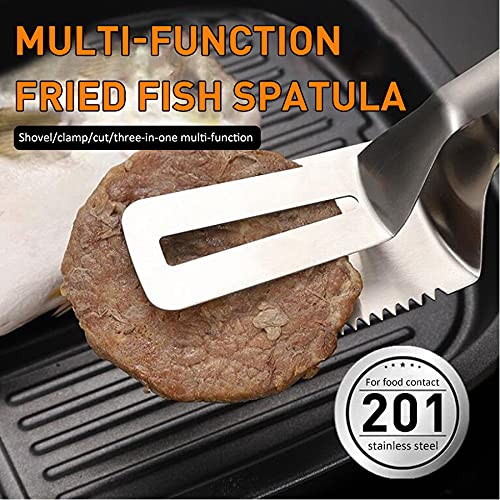 Premium Stainless Steel BBQ Tongs with Teeth - Heavy Duty Grill Spatula Turner for Steak, Fish, Pizza & Meats - Perfect for Outdoor Grilling, Camping & Kitchen Cooking Utensil Set