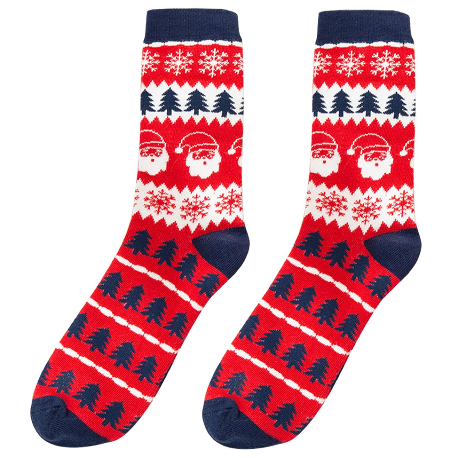 Yolispa 1 Pair Christmas Socks for Parents & Kids - Festive Xmas Tree Snowflake Design, Soft Combed Cotton, Breathable & Comfortable Holiday Socks - Perfect for Family Matching, Christmas Parties & Winter Gift Giving