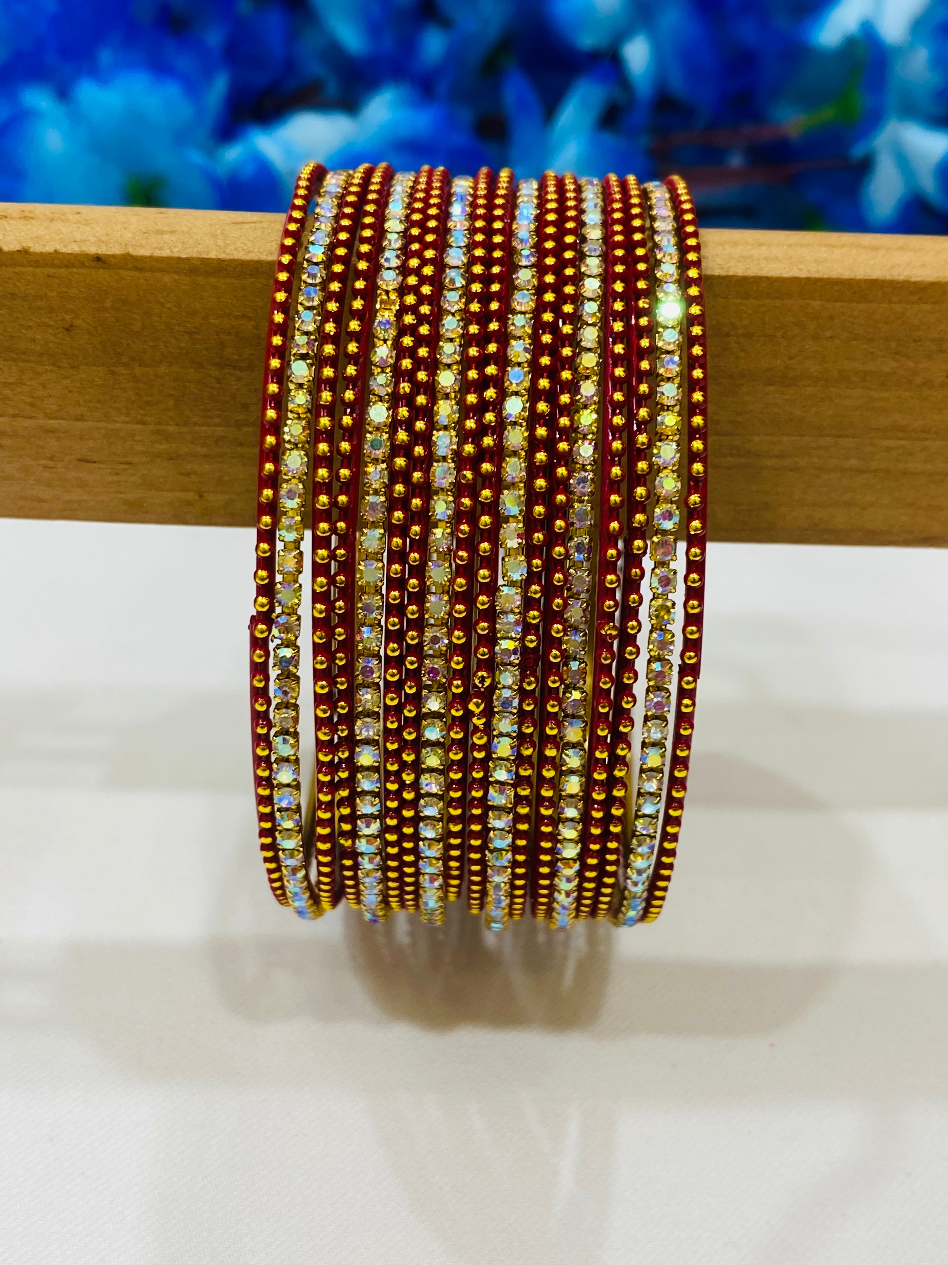 Stylish Maroon Metal Bangles for Women - Elegant Fashion Jewelry for Parties, Weddings & Everyday Wear