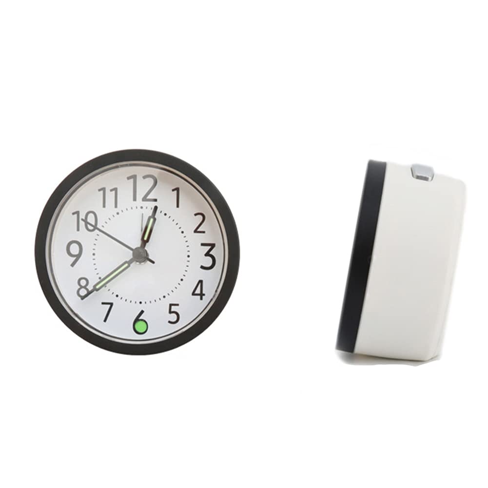 **Silent Analog Alarm Clock - Battery Operated, Non-Ticking, Luminous Nightlight Design with Snooze - Perfect for Bedroom, Office & Travel (Black/White) - Ideal for Nighttime Use, Gentle Wake-Ups & Home Décor**
