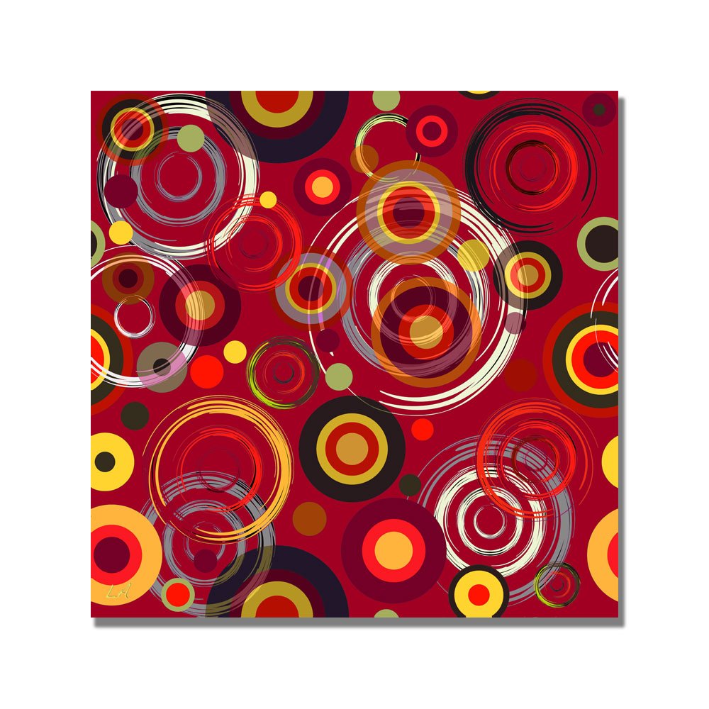 Trademark Fine Art Raindrops on Red Canvas Wall Art - 18x18 Inch Square Modern Painting for Living Room, Bedroom & Office Decor