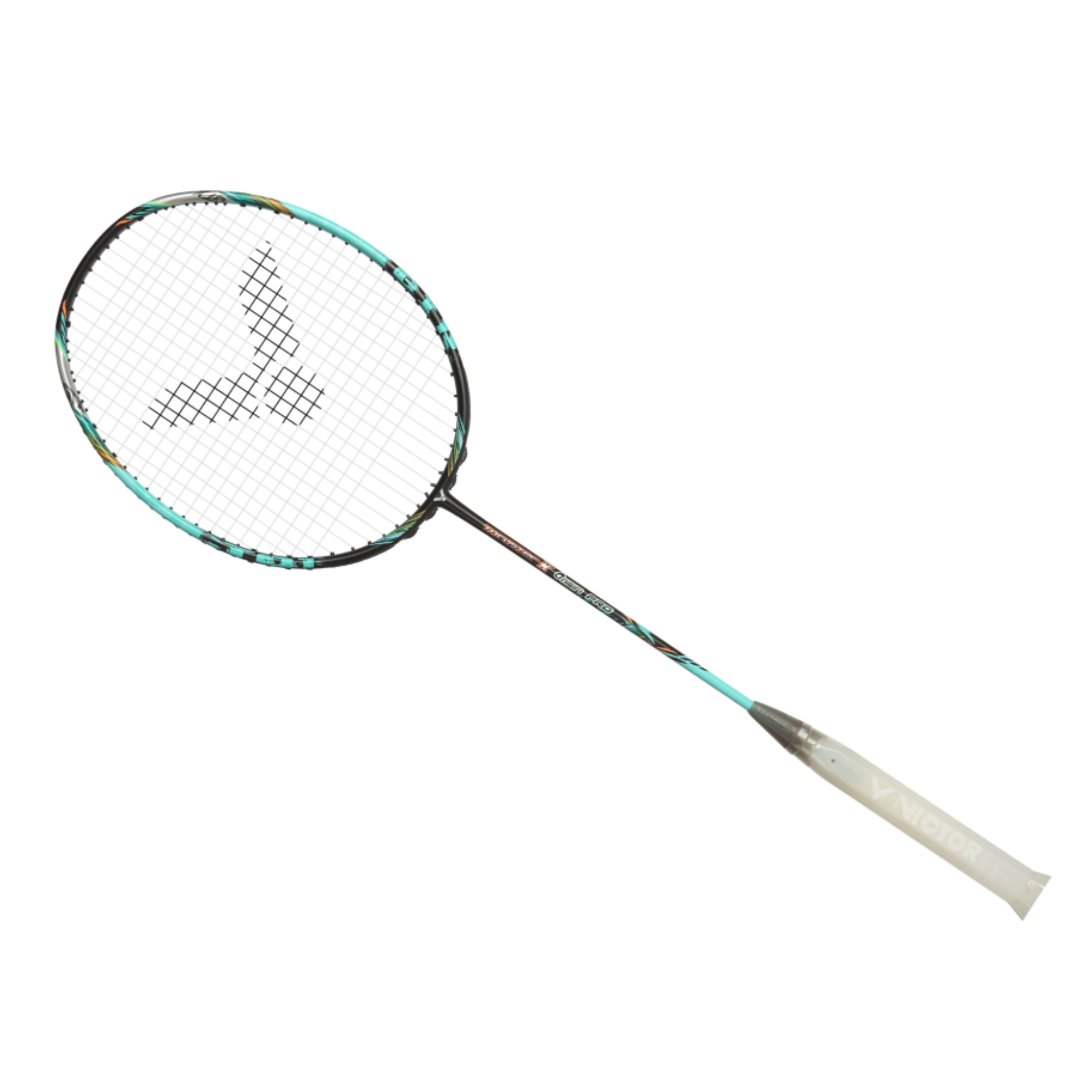 Victor Thruster K Onigiri Pro Unstrung Badminton Racket - High Performance Carbon Fiber Badminton Racquet for Advanced Players [Blue Green] - Perfect for Competitive Tournaments & Professional Training