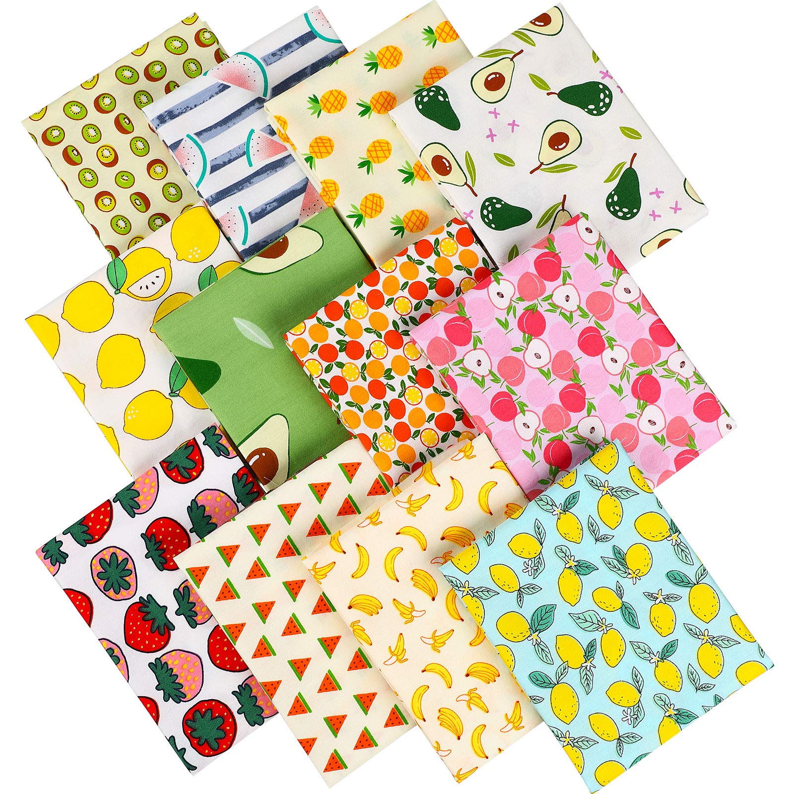 12-Piece Printed Fruit Fabric Fat Quarters Bundle - 20