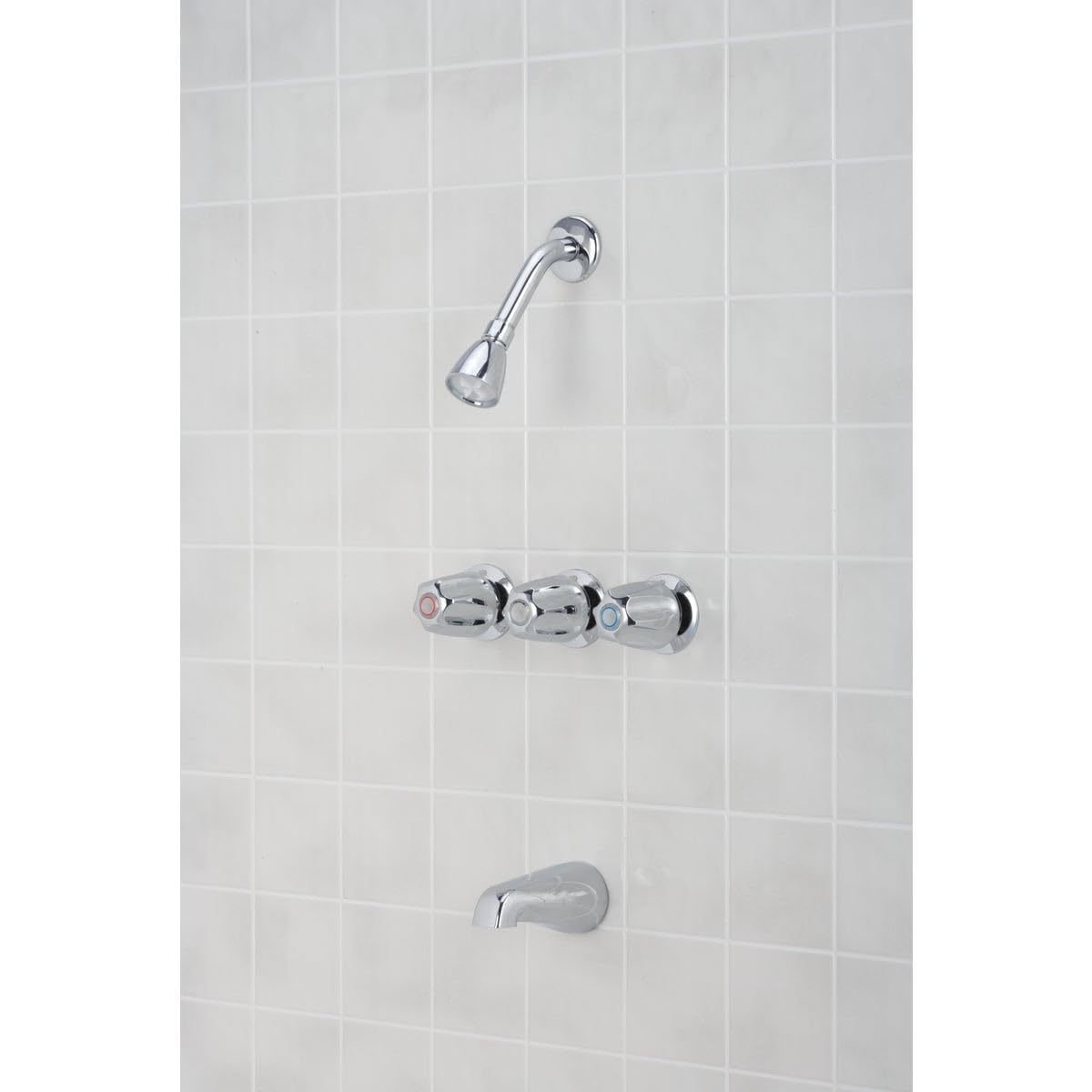 F30K1401CP-JPA3 3-Handle Chrome Bathroom Faucet - Durable Metal Shower and Tub Fixture for Modern Bathroom Renovation | Perfect for Home, Hotel, and Spa Upgrades
