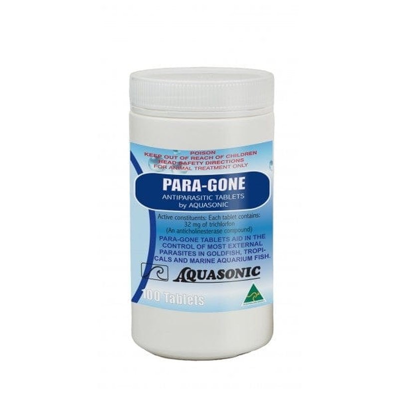 Aquasonic Para Gone Parasite Treatment (Trichlorphon) - Effective Fish Tank & Aquarium Parasite Remover for Healthy Fish | Use for Ich, Flukes & Other Common Aquarium Parasites