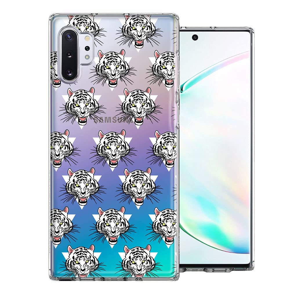 Fierce Tiger Polkadots Design Double Layer Shockproof Phone Case for Samsung Galaxy Note 10 Plus - Durable Protection with Stylish Pattern for Daily Use, Work & Travel