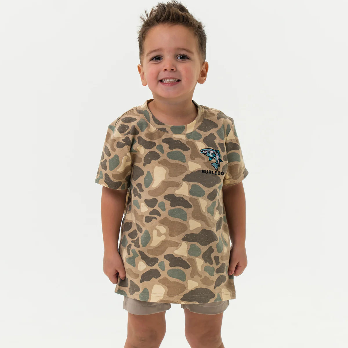 Boys' Burlebo Jumping Trout Graphic T-Shirt - Fun Fishing Design for Outdoor Adventures & Casual Wear
