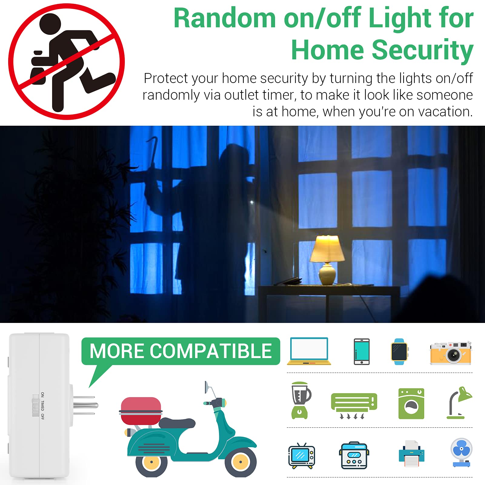 COKWEL 2-Pack Digital Outlet Timer with Dual Outlets - 7 Day Programmable Indoor Electrical Timer Switch for Lights & Appliances - 10 On/Off Settings, 24-Hour & Weekly Scheduling - Perfect for Holiday Decorations, Grow Lights & Home Automation