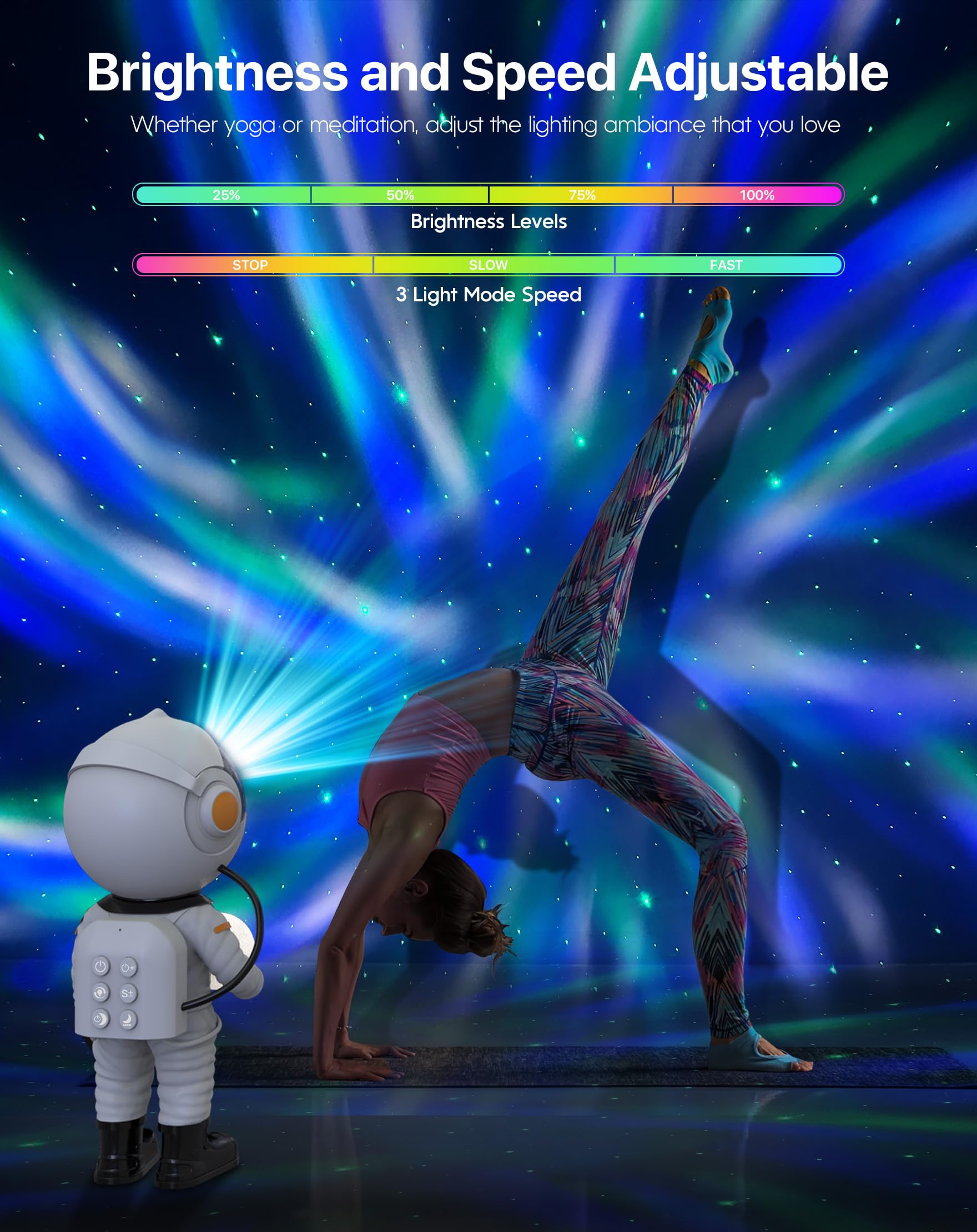 Rossetta Astronaut Galaxy Projector - Starry Night Light for Bedroom & Kids Room with Timer & Remote Control | Perfect for Home Decor, Relaxation, Meditation & Gifts (Christmas, Birthday) for Adults & Teens