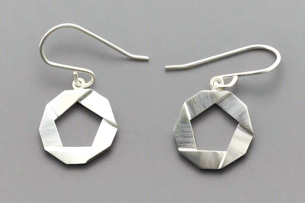 Sterling Silver Circle Folded Earrings for Women - Elegant Hoop Earrings for Everyday Wear, Parties & Special Occasions