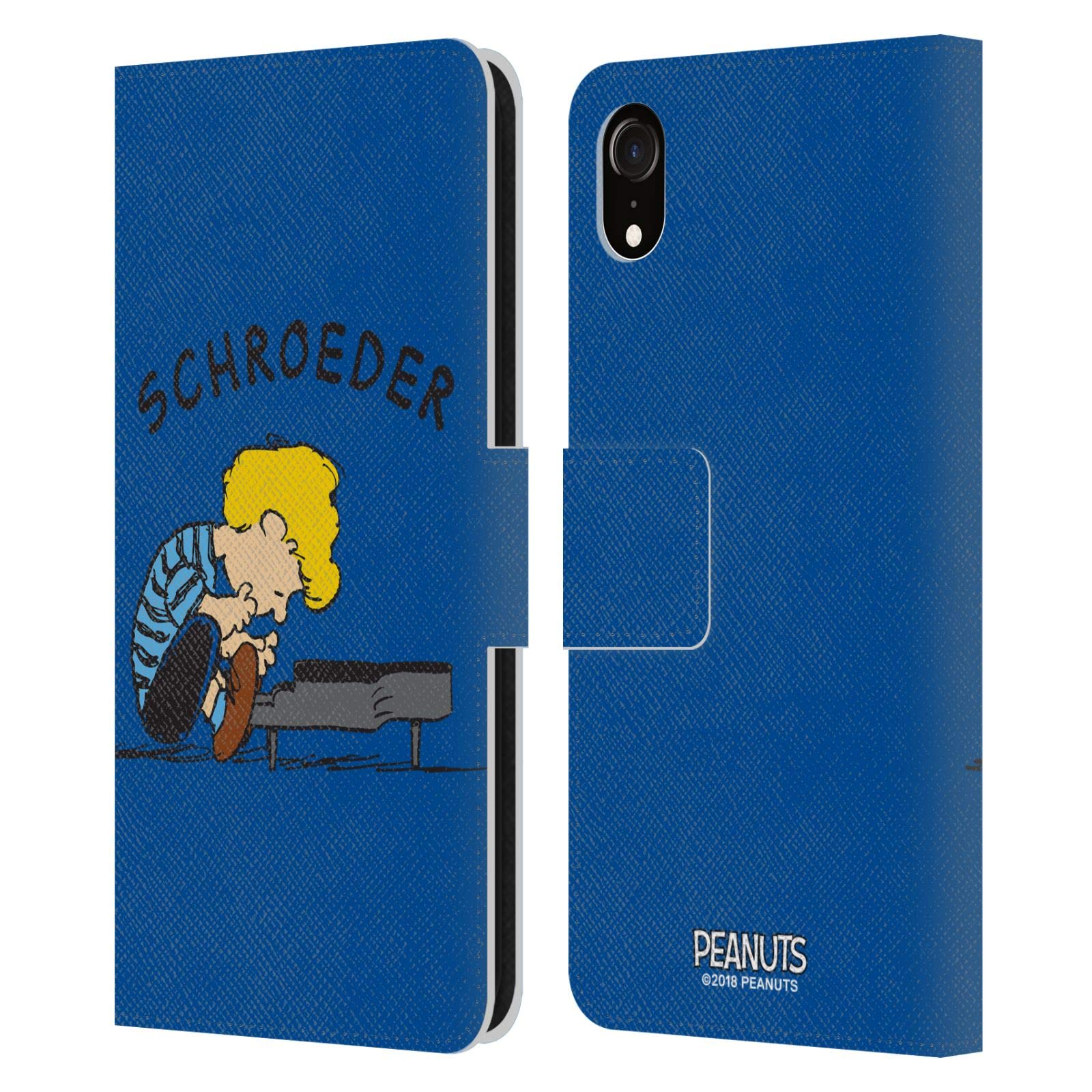 Officially Licensed Peanuts Schroeder Leather Book Wallet Case for Apple iPhone XR - Vintage Style Protective Cover with Card Slots | Perfect Gift for Peanuts Fans, Music Lovers & iPhone Users