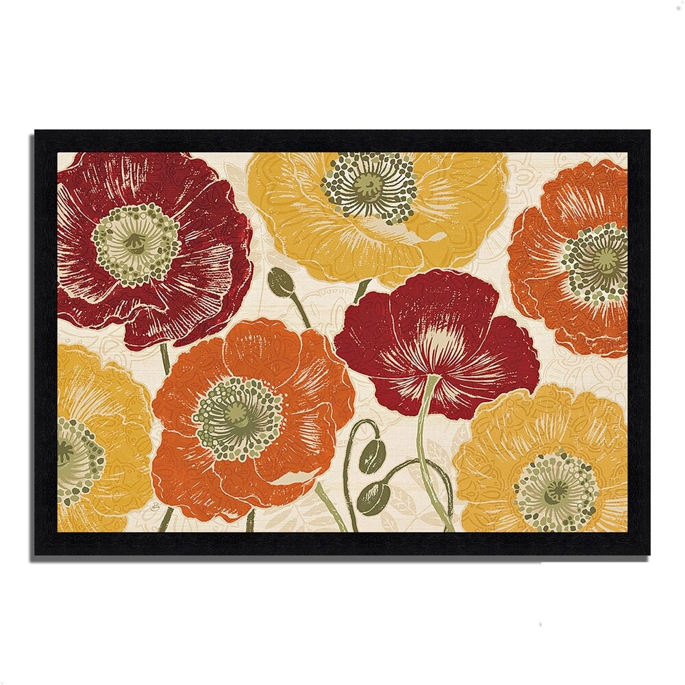 Poppy's Touch I Spice by Daphne Brissonnet - Framed Floral Art Print for Home & Office Decor | Vibrant Kitchen Wall Art, Living Room Accent Piece
