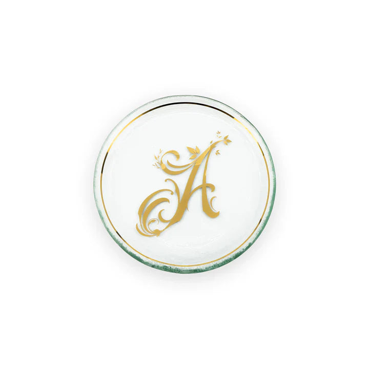 6 Mini Initial Plates - Personalized Alphabet Letter Plates for Baby Shower, Birthday Party Favors & Home Decor