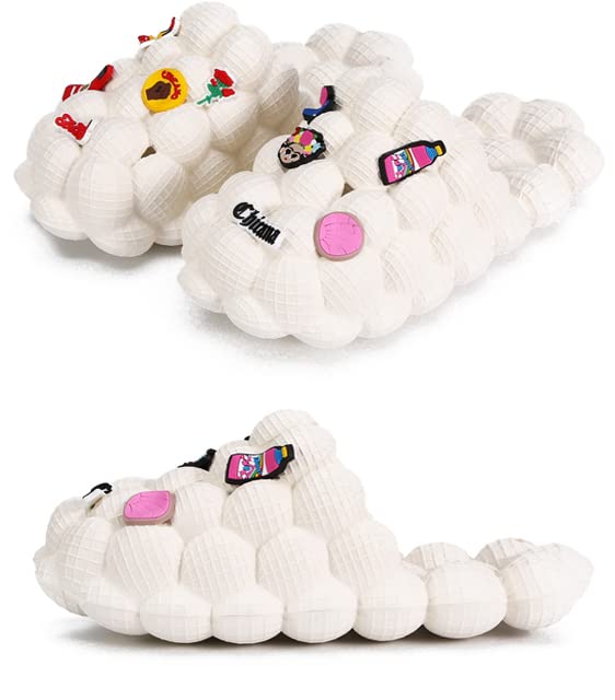 Unisex Bubble Slides - Funny Massage Slippers for Women & Men | Breathable Pillow Stress Relief Sandals | Non-Slip Super Soft EVA Shower Shoes for Bathroom, Poolside & Home Relaxation