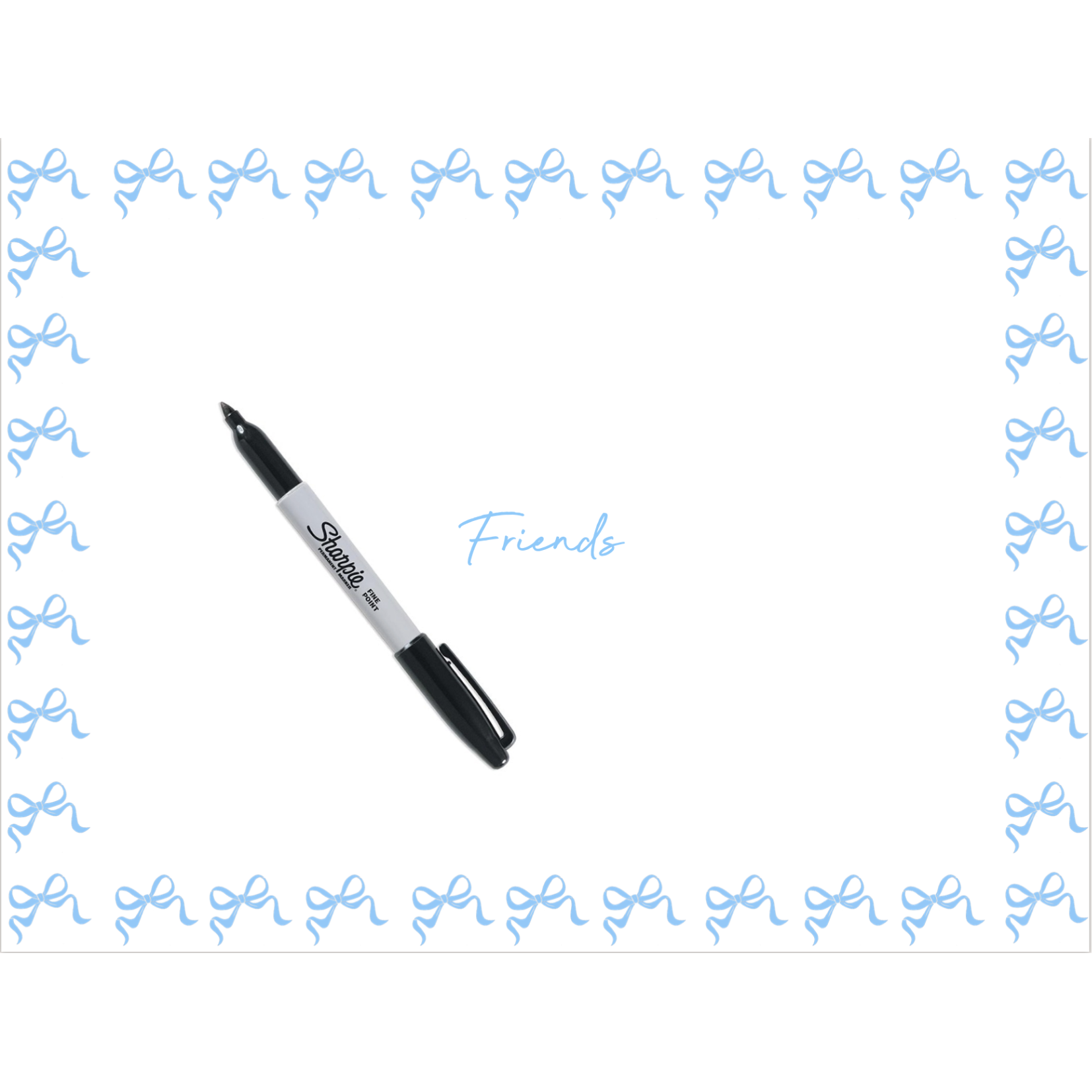 Autograph Cling Its Blue Bow - Personalized Signature Stickers for Scrapbooking, Cards & Gift Wrapping - Perfect for DIY Crafts and Party Decorations