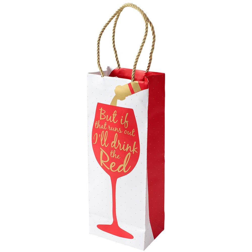 Caspari Christmas Wine & Bottle Gift Bags - Set of 2 Elegant Holiday Wine Bags for Gifting & Party Favors - Perfect for Christmas Parties, Hostess Gifts & Wine Lovers