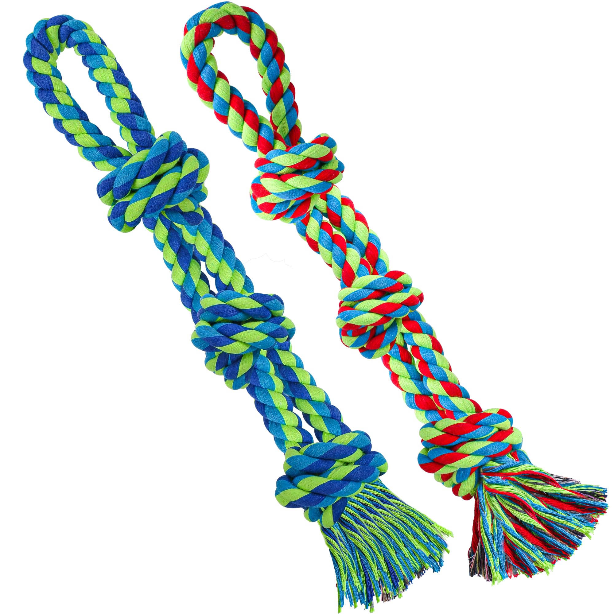 UPSKY Durable Dog Rope Toys - 2 Pack Nearly Indestructible Chew Toys for Medium & Large Dogs | Dental Cleaning, Tug of War, Teething Relief & Aggressive Chewers | Perfect for Playtime, Training & Boredom Relief