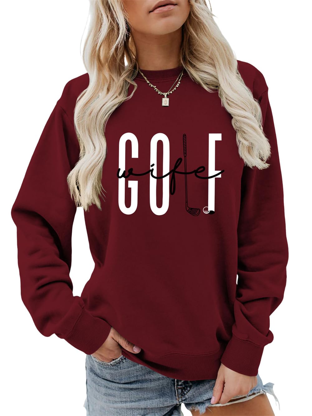 Funny Golf Wife Sweatshirt for Women - Cute Golfer Lover Pullover Sweater - Long Sleeve Golf Player Gift - Perfect for Golf Tournaments, Casual Wear & Couple Outfits