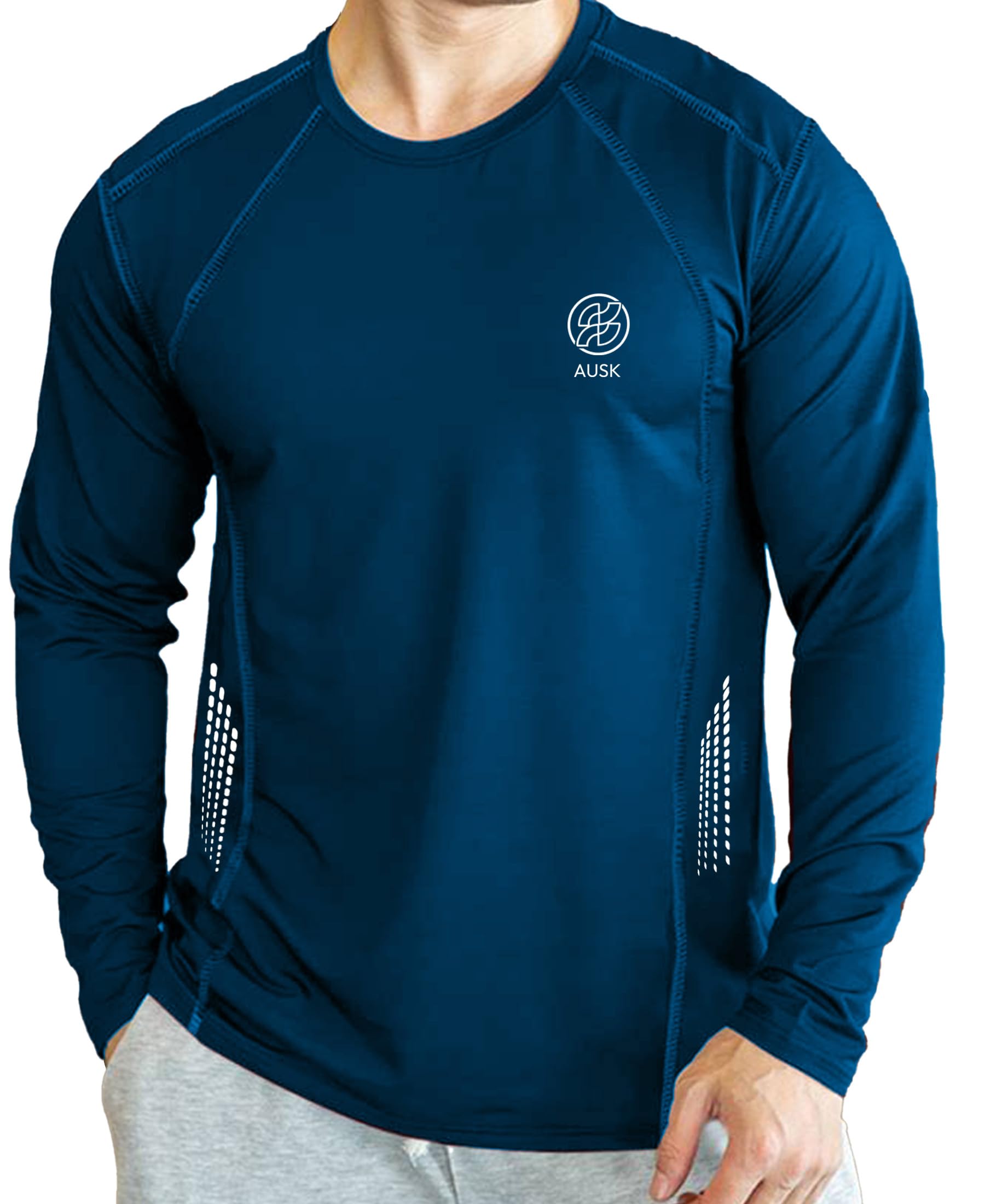 Men's Full Sleeve Sports T-Shirt | Regular Fit Cotton Tee for Gym & Casual Wear | AUSK Brand Athletic Shirts