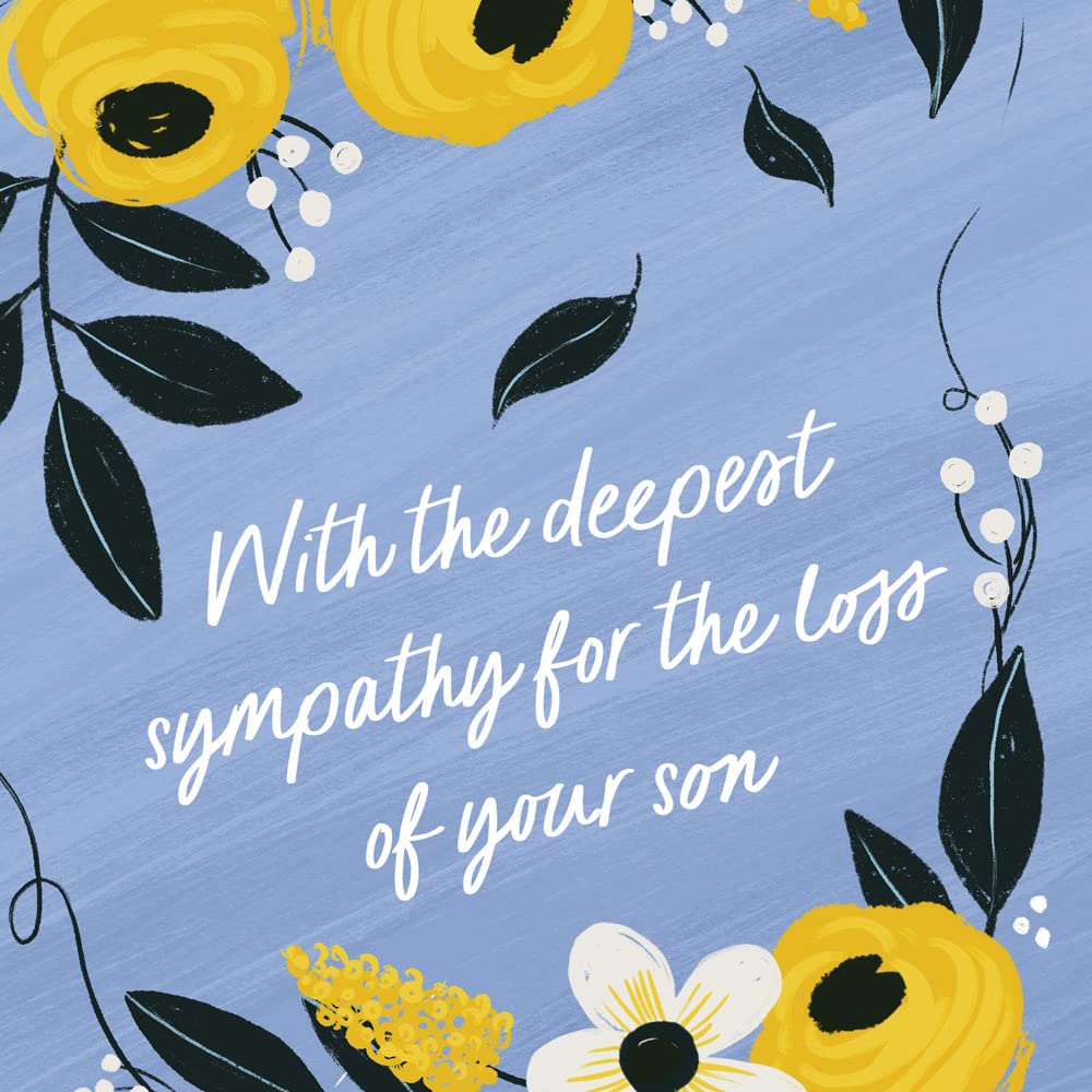 Premium Sympathy Card for Loss of Son - 5x7.75 Inch Eco-Friendly Greeting Card with Thick Cardstock & Envelope - Made in USA - Perfect for Condolences, Funerals & Memorials - Packaged in Protective Mailer