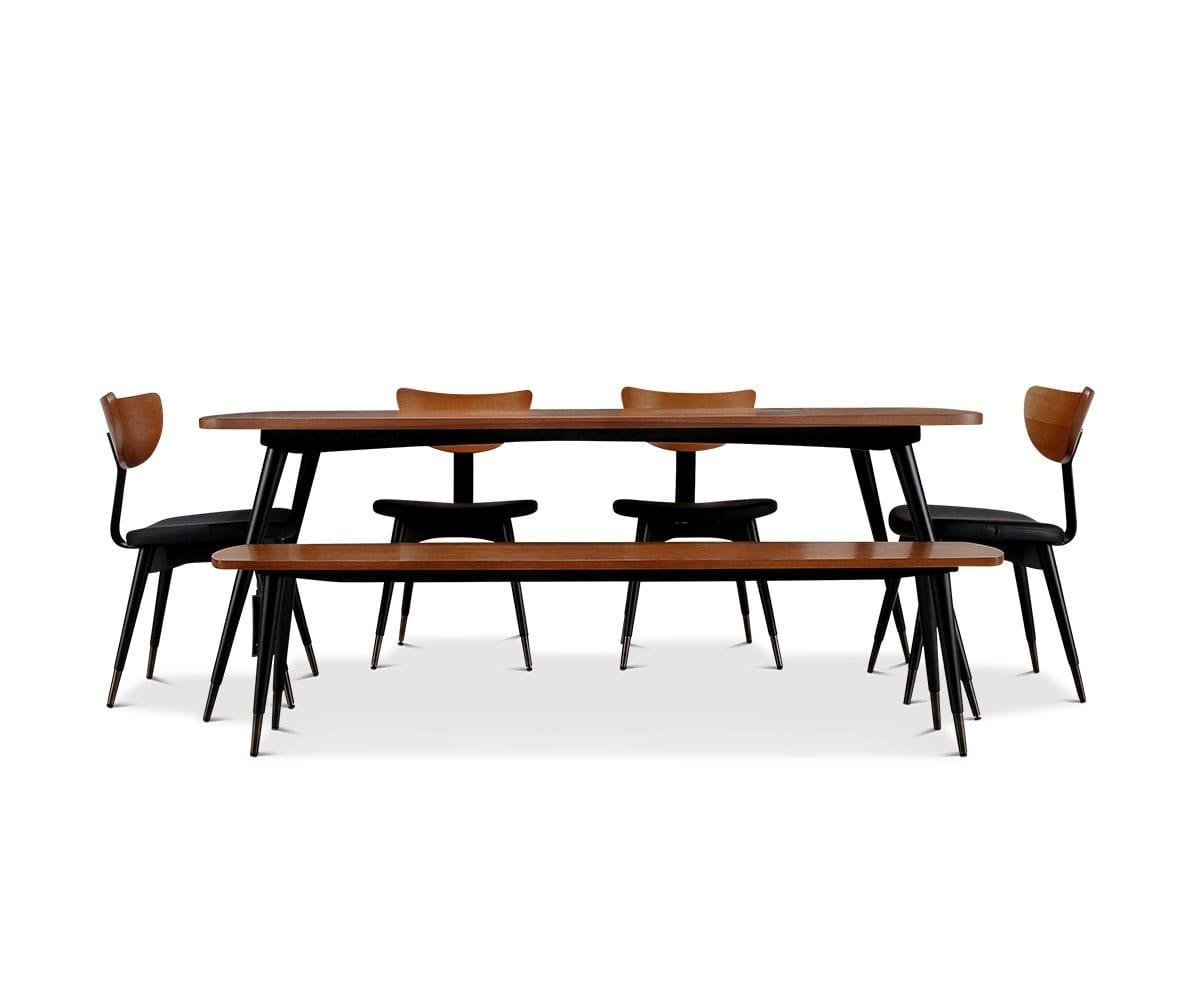 Lanson Modern Dining Table Set for 6 - Solid Wood Kitchen Table with 6 Chairs - Perfect for Family Meals, Dinner Parties & Small Spaces