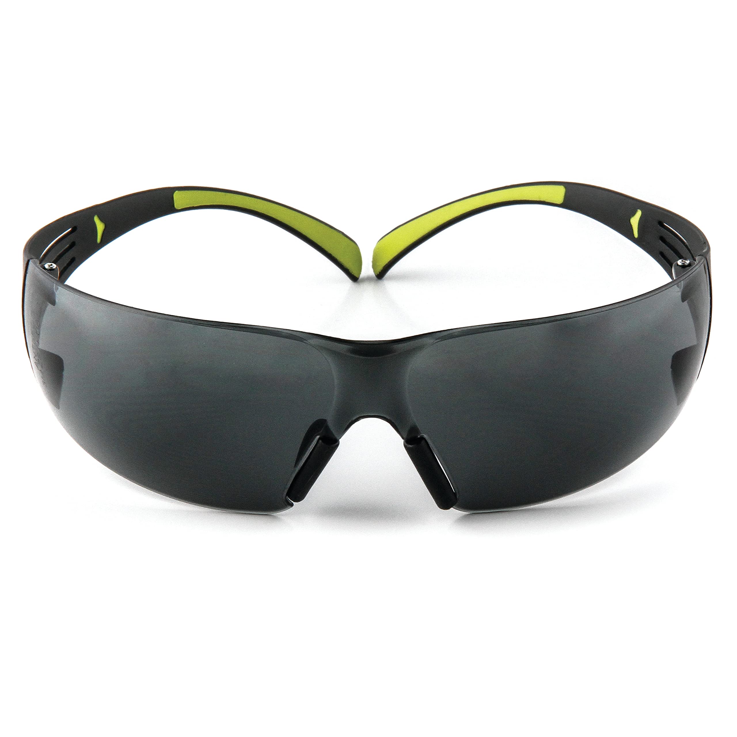 3M SecureFit 400 Series Safety Glasses - Anti-Fog & Anti-Scratch Lens, Dual-Injected Temples, Soft Nose Bridge - Pack of 20 (Gray Lens, Black/Green Frame) - Perfect for Construction, Woodworking, Lab Work & DIY Projects