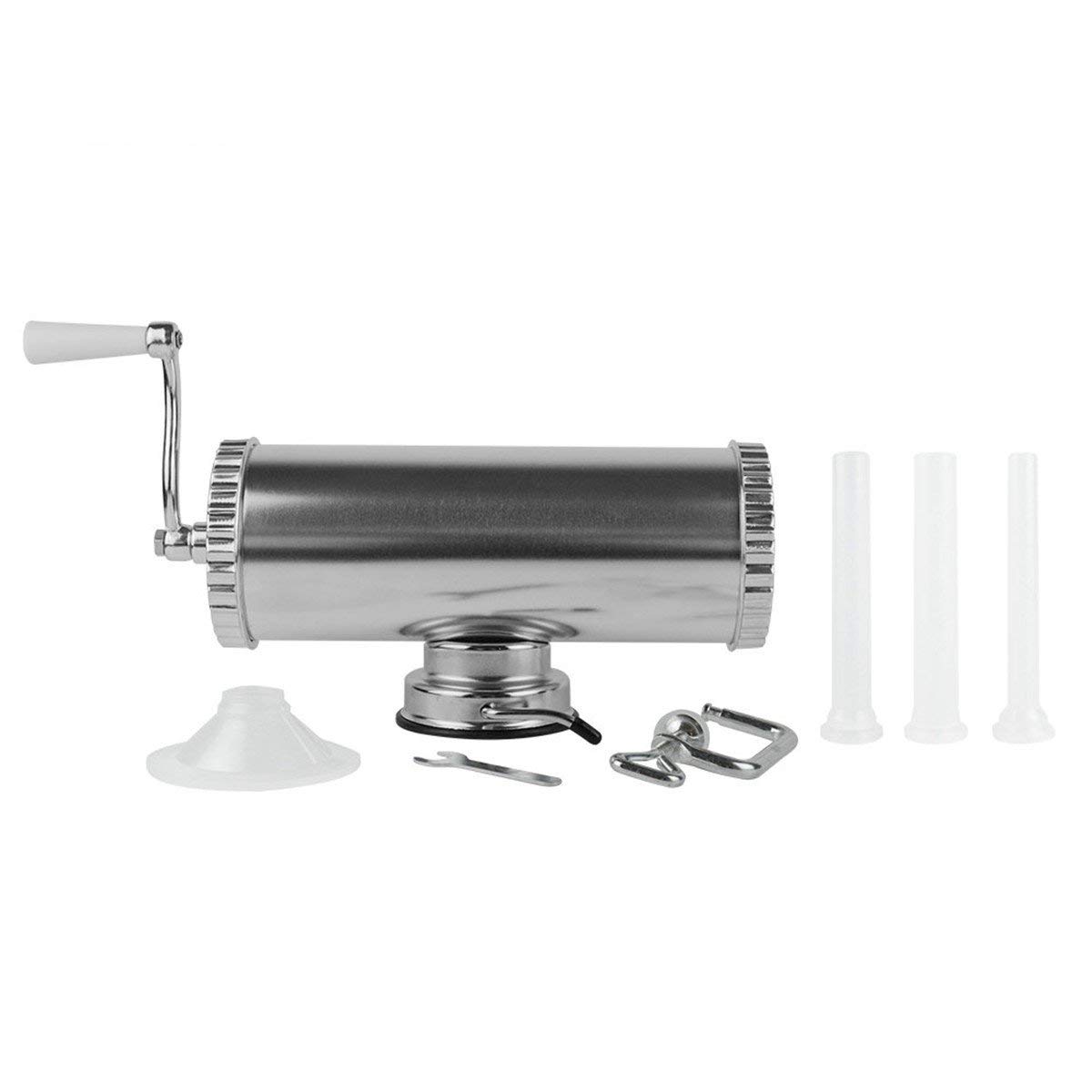 5lbs Stainless Steel Sausage Stuffer Machine - Heavy Duty Sausage Filler & Press for Homemade Sausages, Jerky, Pet Food - Perfect for Butchers, Home Chefs & BBQ Enthusiasts