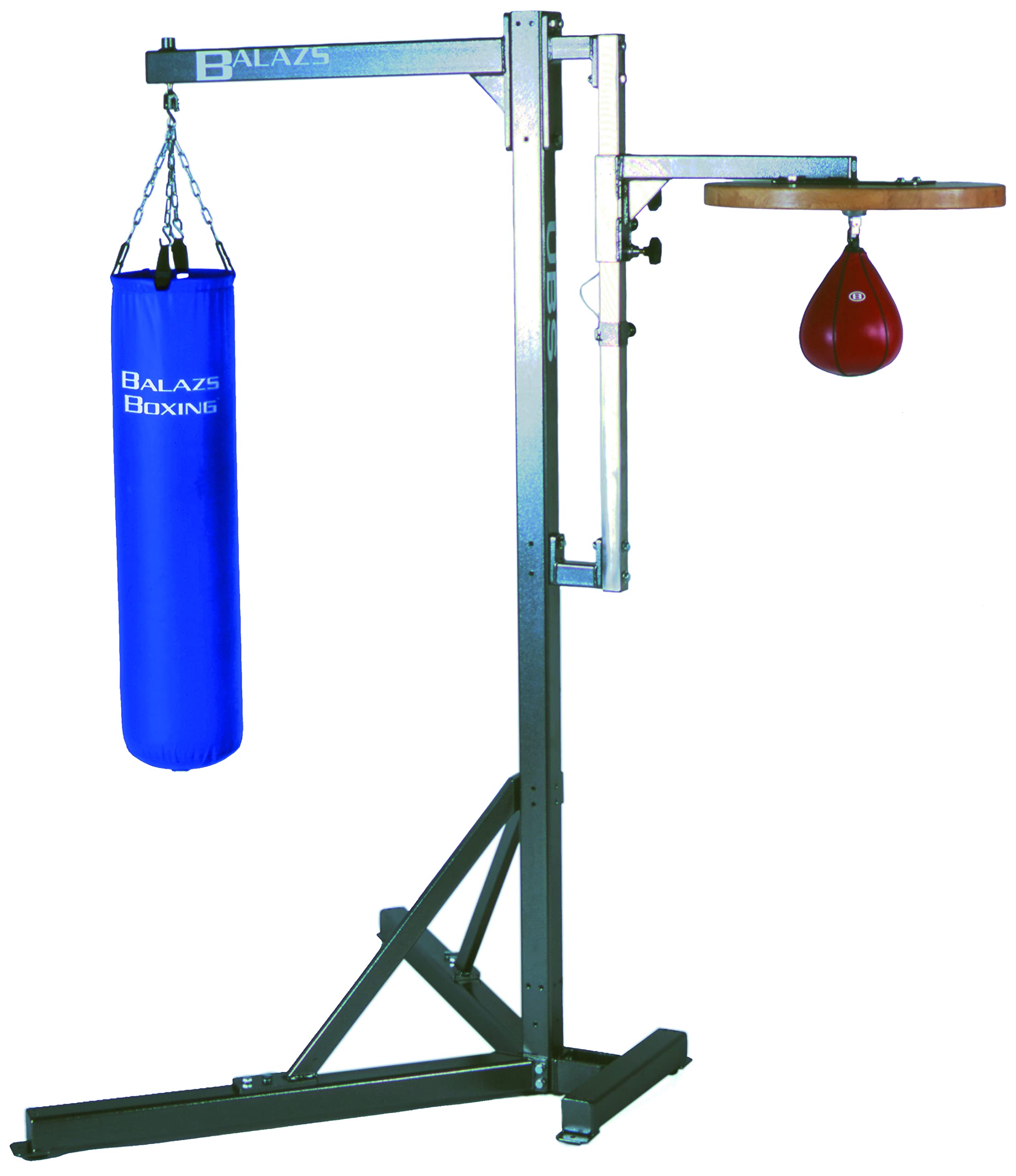 Balazs Universal Boxing Stand for Heavy Bag & Speed Bag - Adjustable Heavy Duty Punching Bag Stand for Home Gym, Boxing Training, MMA, and Fitness Workouts