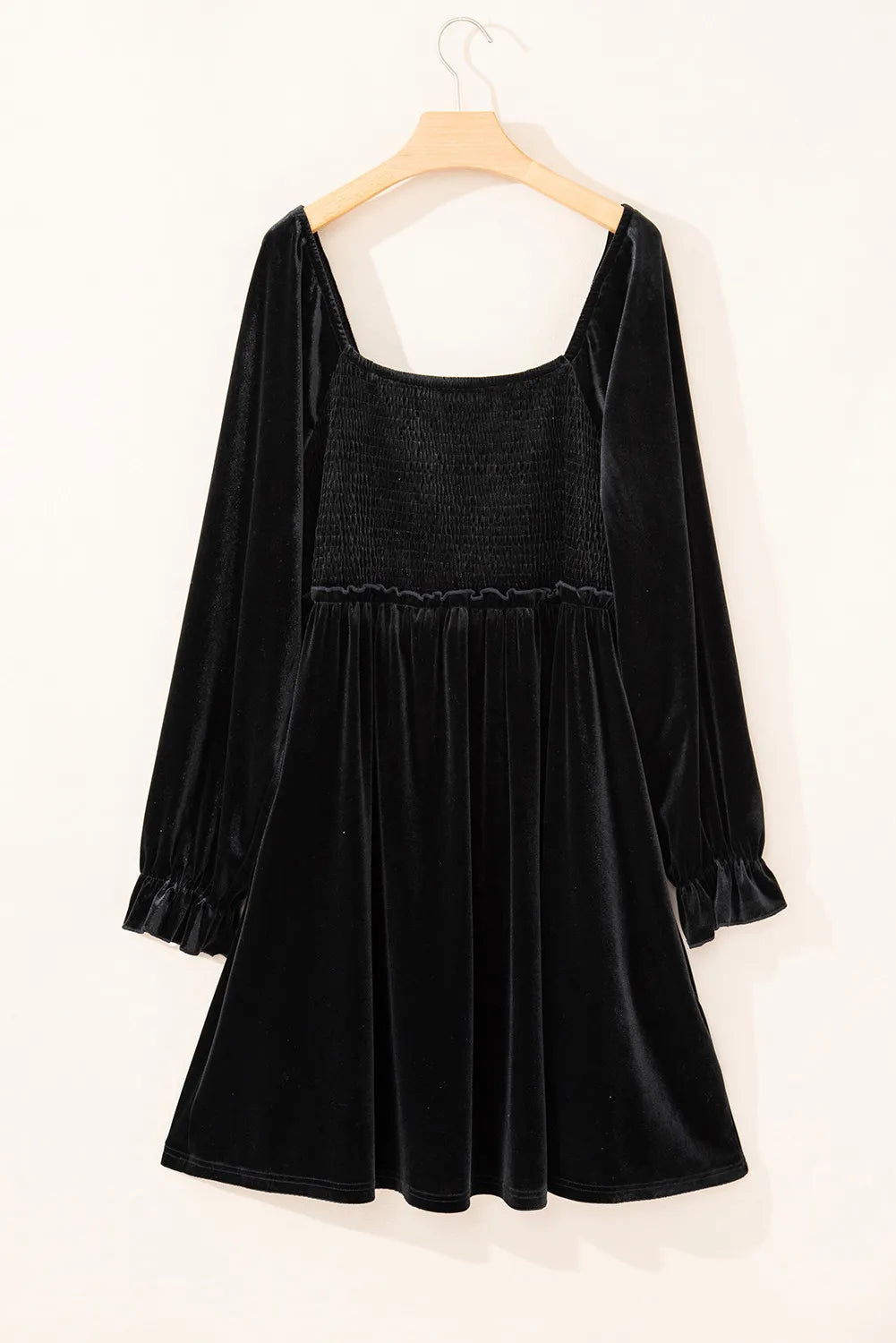 Plus Size Smocked Long Sleeve Party Dress for Women - Elegant Formal & Evening Gown for Weddings, Prom, Cocktail Parties & Special Occasions