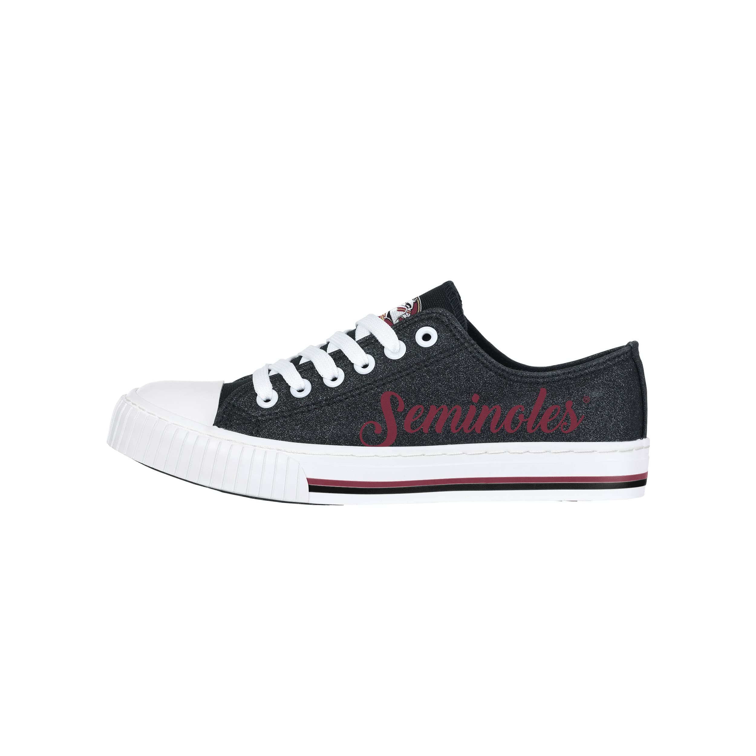 FOCO Women's NCAA College Team Logo Fashion Sneakers - Low Top Canvas Casual Shoes for School, Game Day & Campus Wear