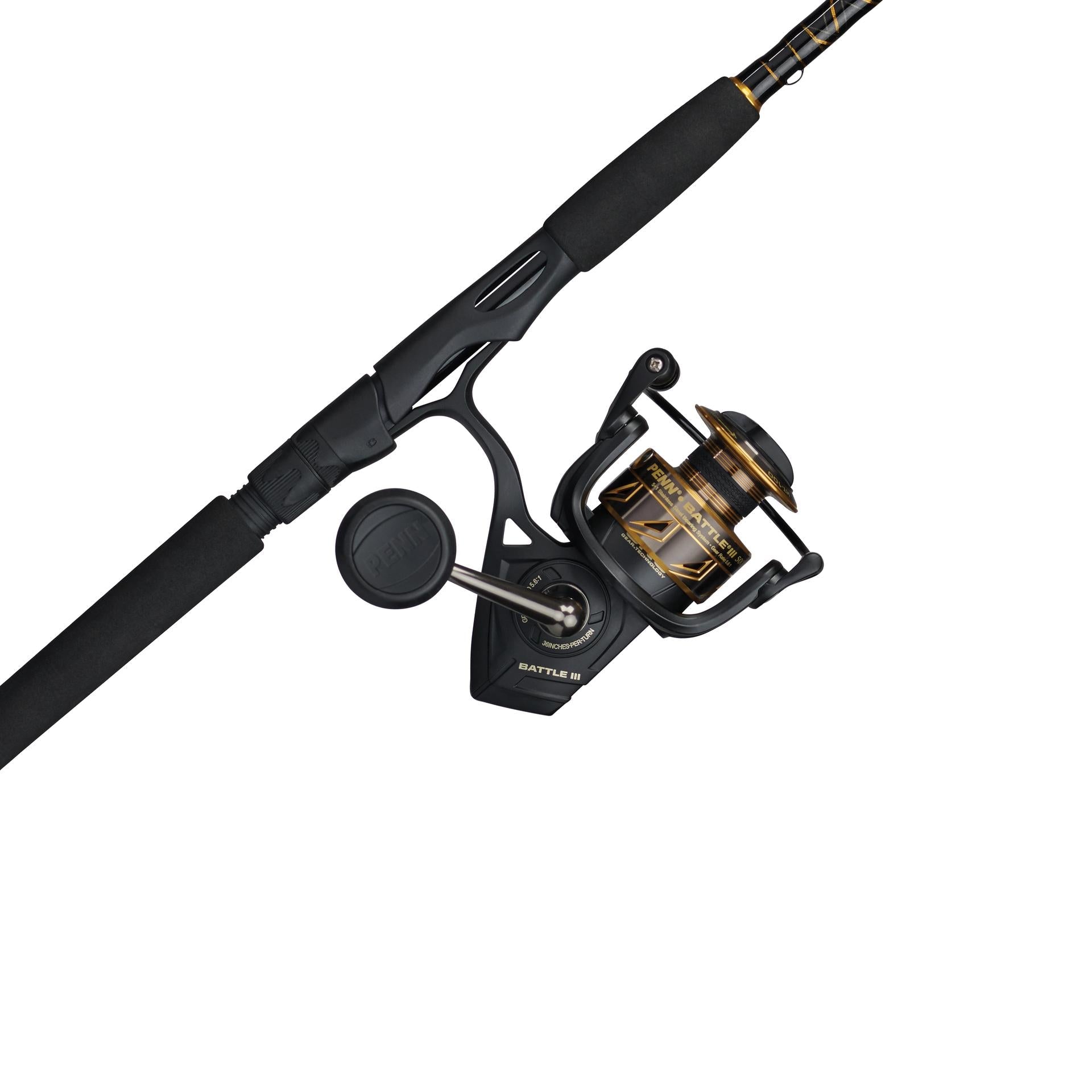 Battle® III Spinning Rod and Reel Combo - Premium Fishing Gear for Freshwater & Saltwater Anglers - Perfect for Bass, Trout, and Inshore Fishing Adventures