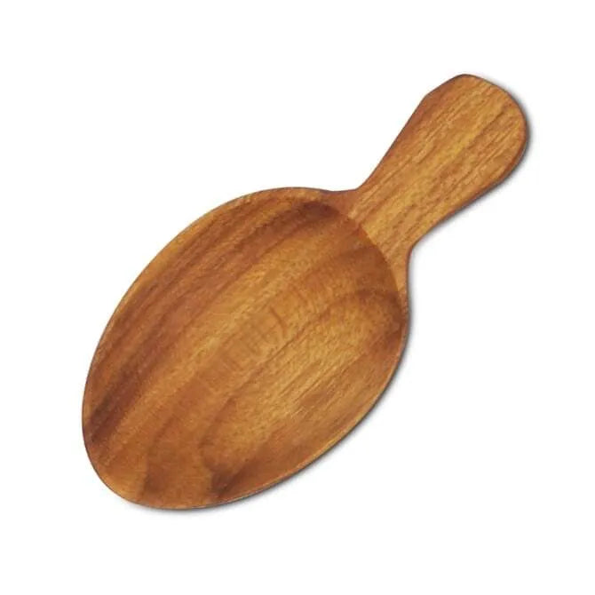Premium Mini Teak Scoop Set of 4 - Natural Wooden Ice Cream & Coffee Measuring Scoops for Kitchen, Baking & Dessert Serving