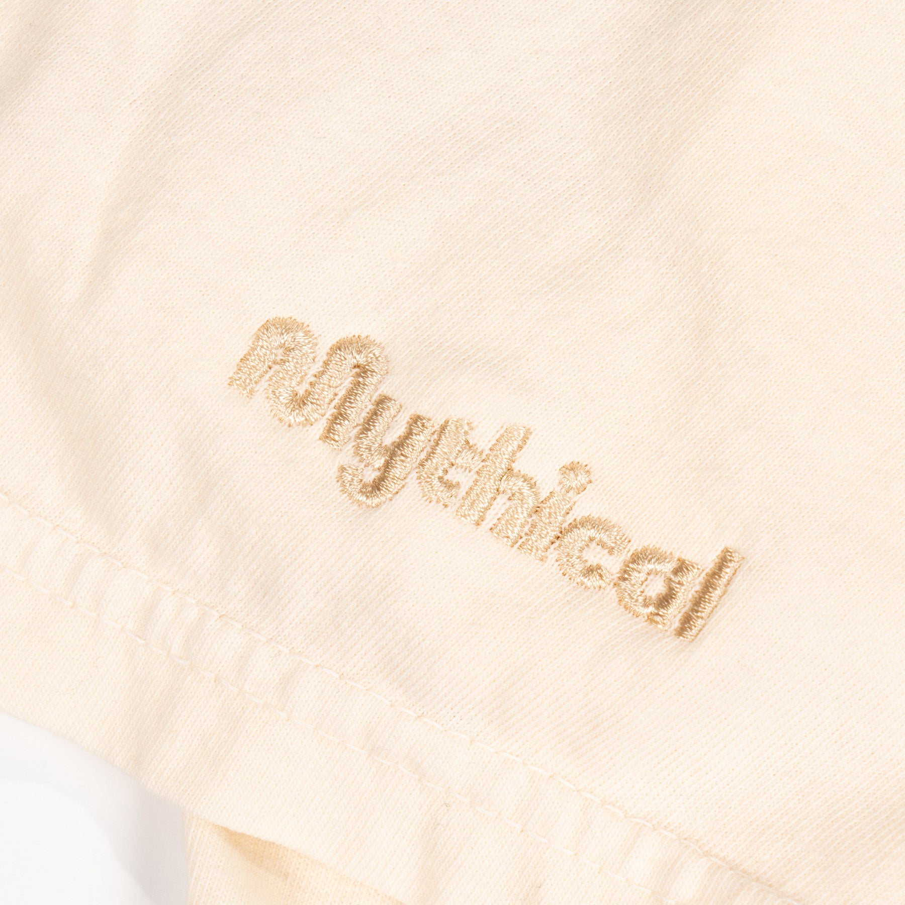 Mythical Embroidered T-Shirt for Men & Women - Ivory Cotton Graphic Tee - Perfect for Casual Wear, Street Style & Festival Outfits