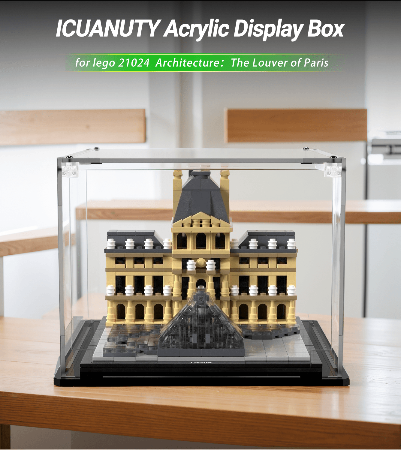 LEGO Architecture Louvre 21024 Display Case - Premium Acrylic Showcase for Collectible Building Sets - Perfect for Home Decor, Office Display & Gift Giving