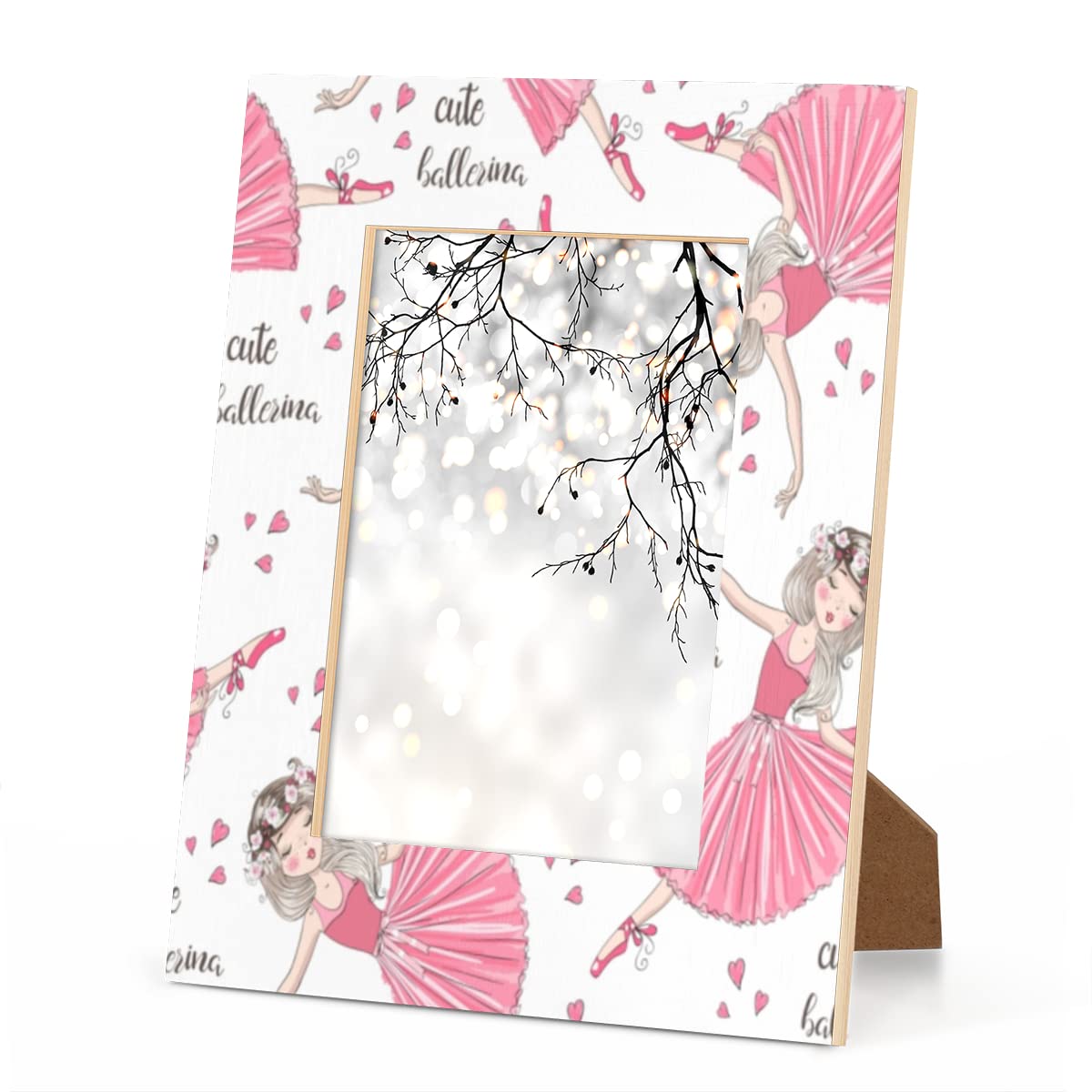 Elegant Ballet Dancer 5x7 Picture Frame - Heart-Shaped Ballerina Photo Frame for Wall Mounting or Tabletop Display - Perfect for Bedroom, Nursery & Dance Studio Decor - Wall Gallery Frames for Ballet Memories & Gift Ideas
